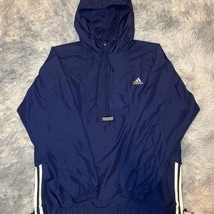 SOLD - Vintage Adidas Navy Blue Half-Zip Windbreaker Jacket